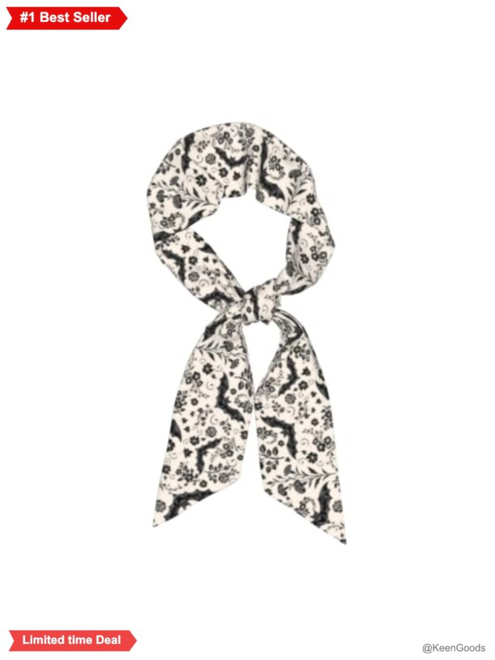 Satin Skinny Scarf Bat Floral Gothic Hair Neck Headband Long Thin